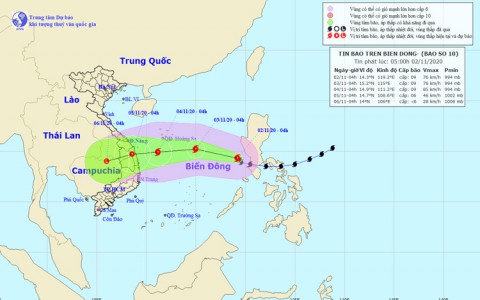 Bão Goni hướng vào Đà Nẵng - Phú Yên